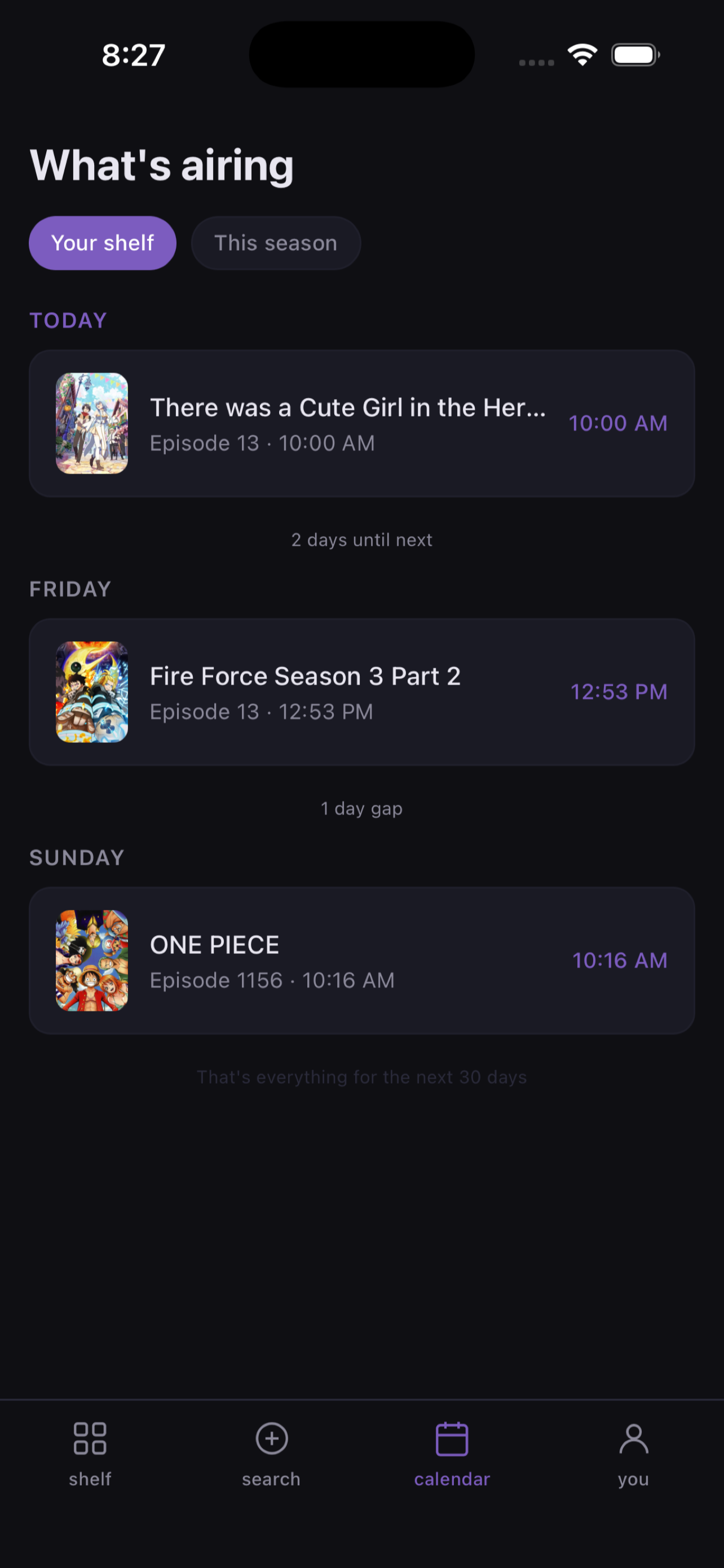 Nemu calendar